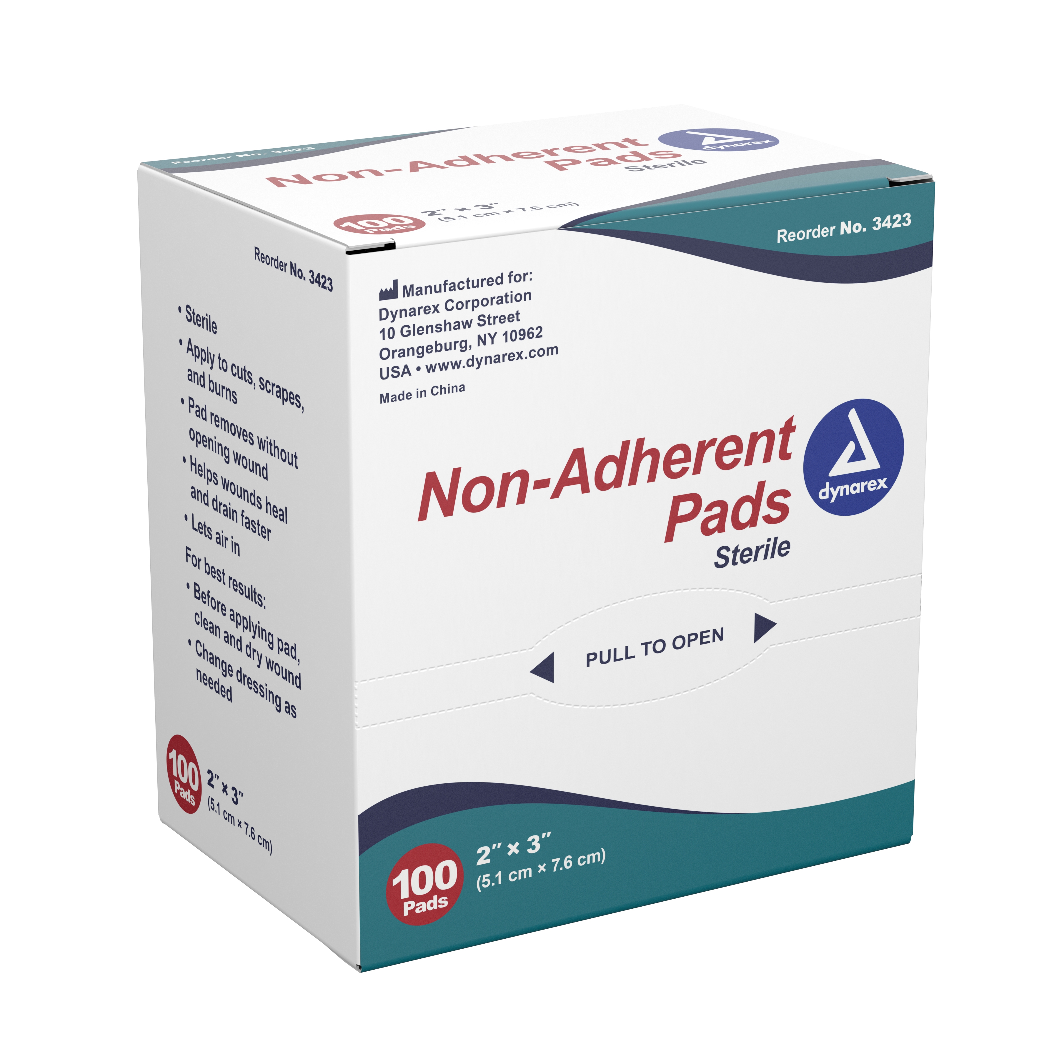 dynarex Nonadherent Dressing, 2 x 3 Inch MK DYN-3423