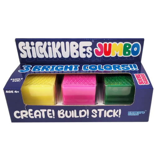 StickiKubes Jumbo 3 Bright Colors: Yellow, Pink & Green (3 pieces)