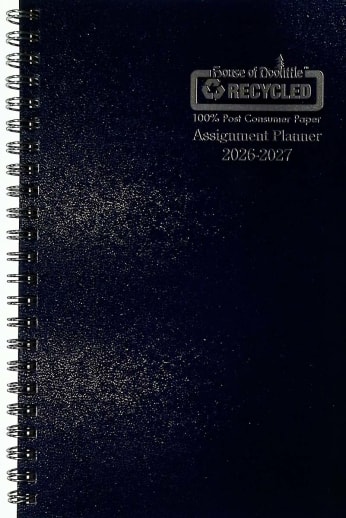 Student Assignment Planner Blue Leatherette August 2026 - August 2027