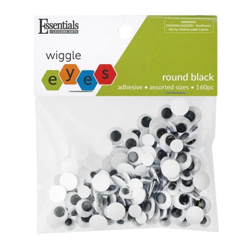 Peel 'n Stick Wiggle Eyes 160 pcs. Black