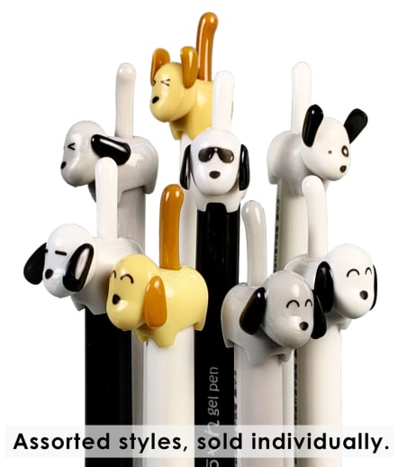 Dog Tail Retractable Gel Pen (black ink; assorted style)