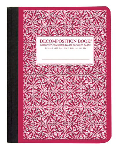 Red Tile Decomposition College-Ruled Book (7.5" x 9.75")