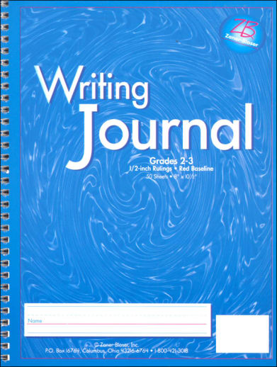 Writing Journal Z/B Blue, Gr. 2-3, 1/2" rule