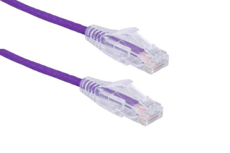 Cat6 Slim Ethernet Patch Cable, Snagless, 7 ft, Purple