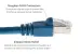 Cat6A Shielded Ethernet Patch Cable, Half-moon Boot, 10 ft, Blue
