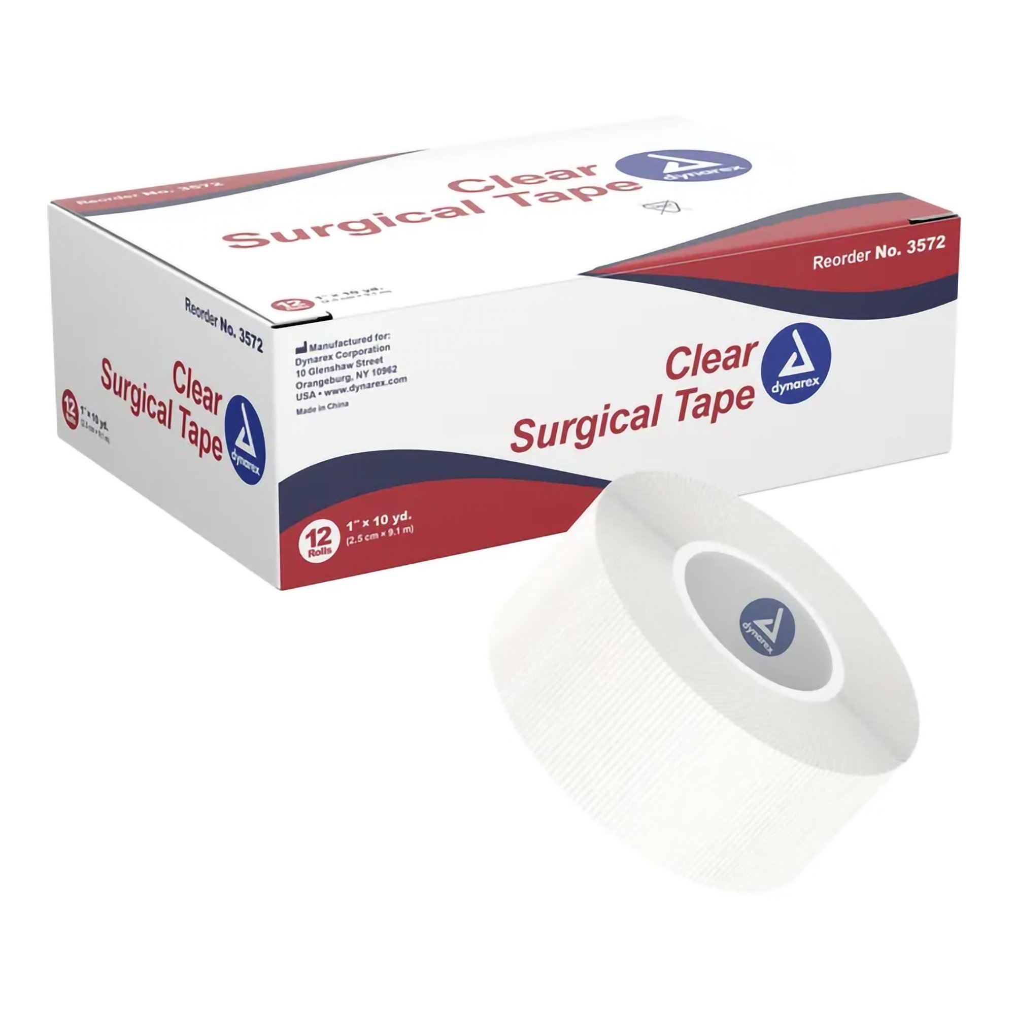 dynarex Adhesive Medical Tape, 1 Inch x 10 Yard, Transparent MK DYN-3572