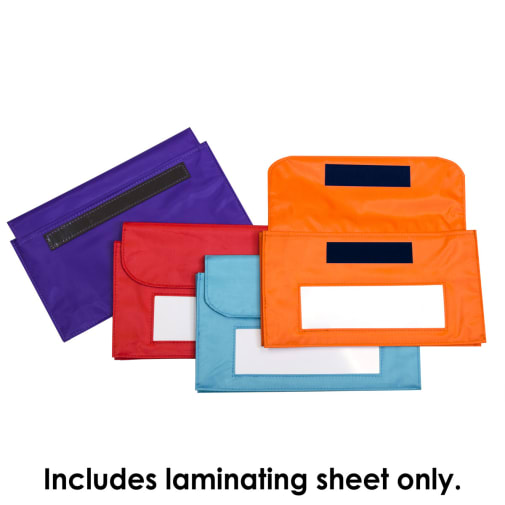 Magnetic Storage Pockets with Write-On Panel, Assorted, 4-pack