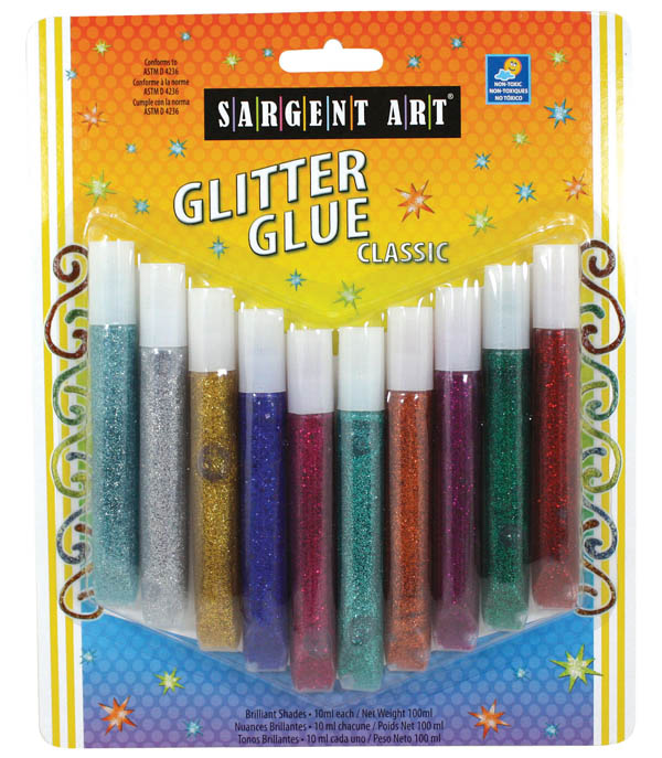 Glitter Glue Pen 10 Count -craft
