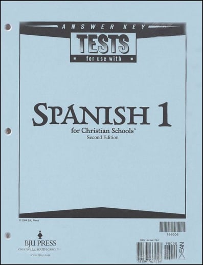 BJU Press Spanish 1 Tests Answer Key 2nd Edition