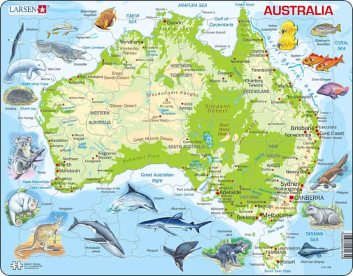 Australia Map Puzzle (65 pieces)