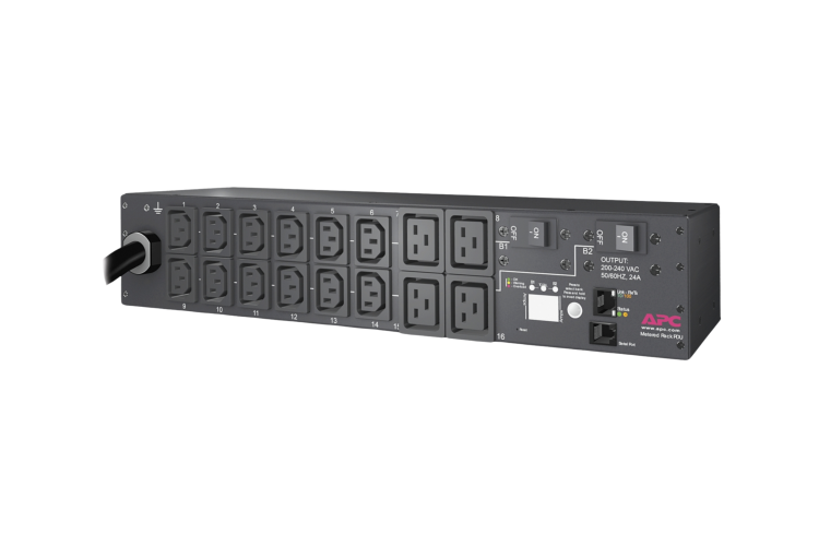APC Metered 2U Rack PDU, 30A 208V Power Distribution Unit with (12) C13 &amp; (4) C19 Outlets, AP7811B