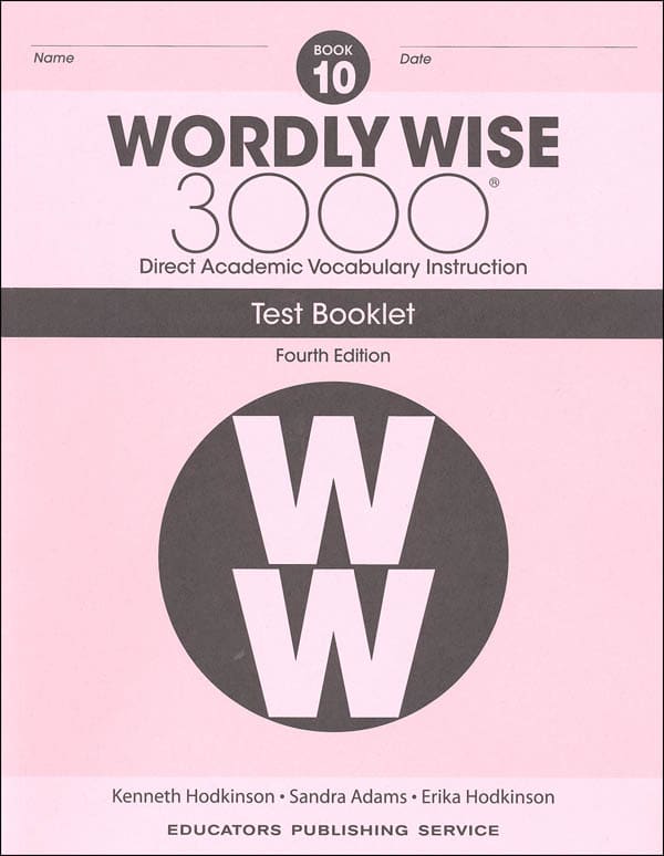 Wordly Wise 3000 Book 10 Tests (4th Edition; Homeschool  Edition)