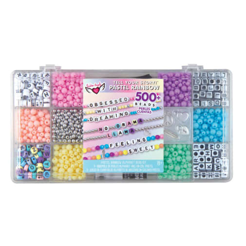 Tell Your Story: Pastel Rainbow Metallic Alphabet Bead Case - Small