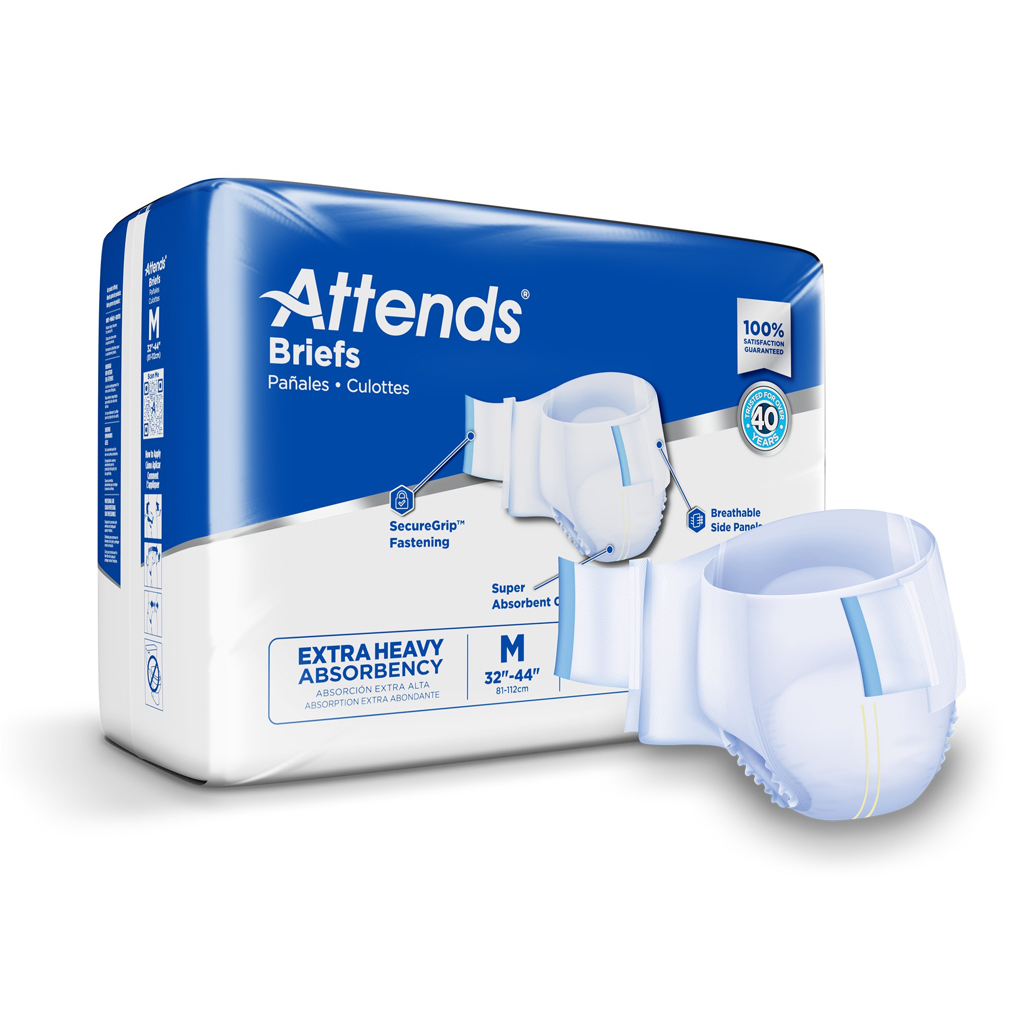 Attends Extra Heavy Absorbency Briefs, Medium MK 955307
