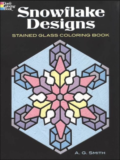 Snowflake Designs Stained Glass Coloring Book