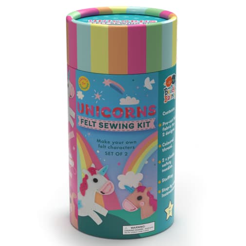 Buddy & Barney Unicorns Felt Sewing Kit Tube