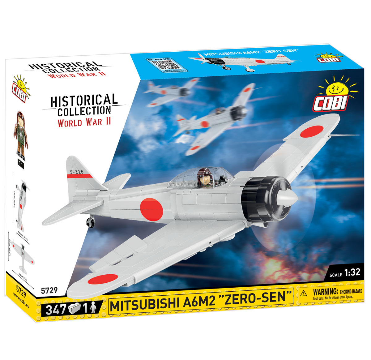 COBI Mitsubishi A6M2 Zero-Sen Fighter - 347 pieces (World