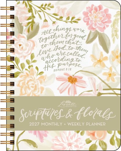 Scriptures and Florals 12-Month 2027 Monthly/Weekly Planner Calendar