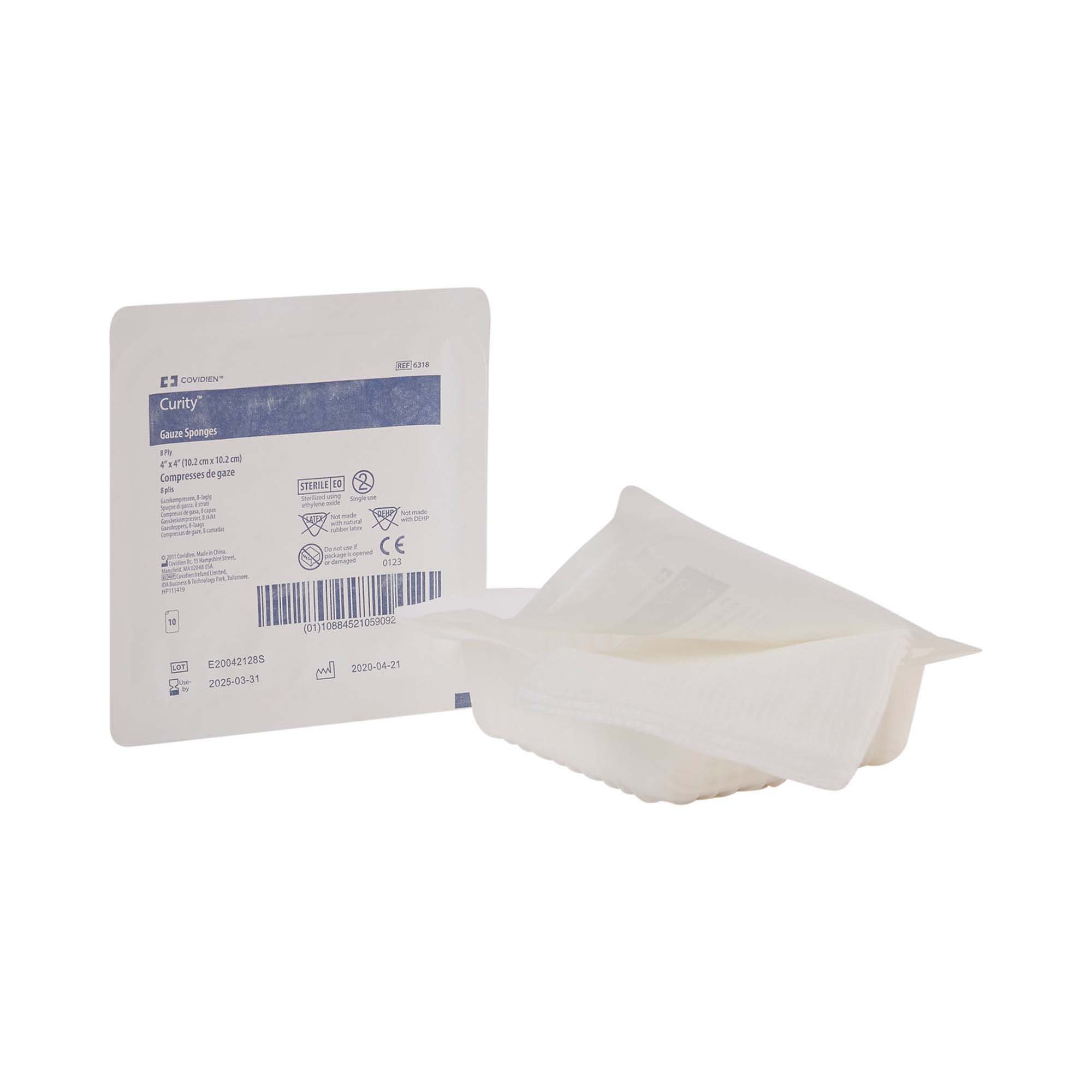 Curity Sterile USP Type VII Gauze Sponge, 4 x 4 Inch, Eight-Ply MK 224685