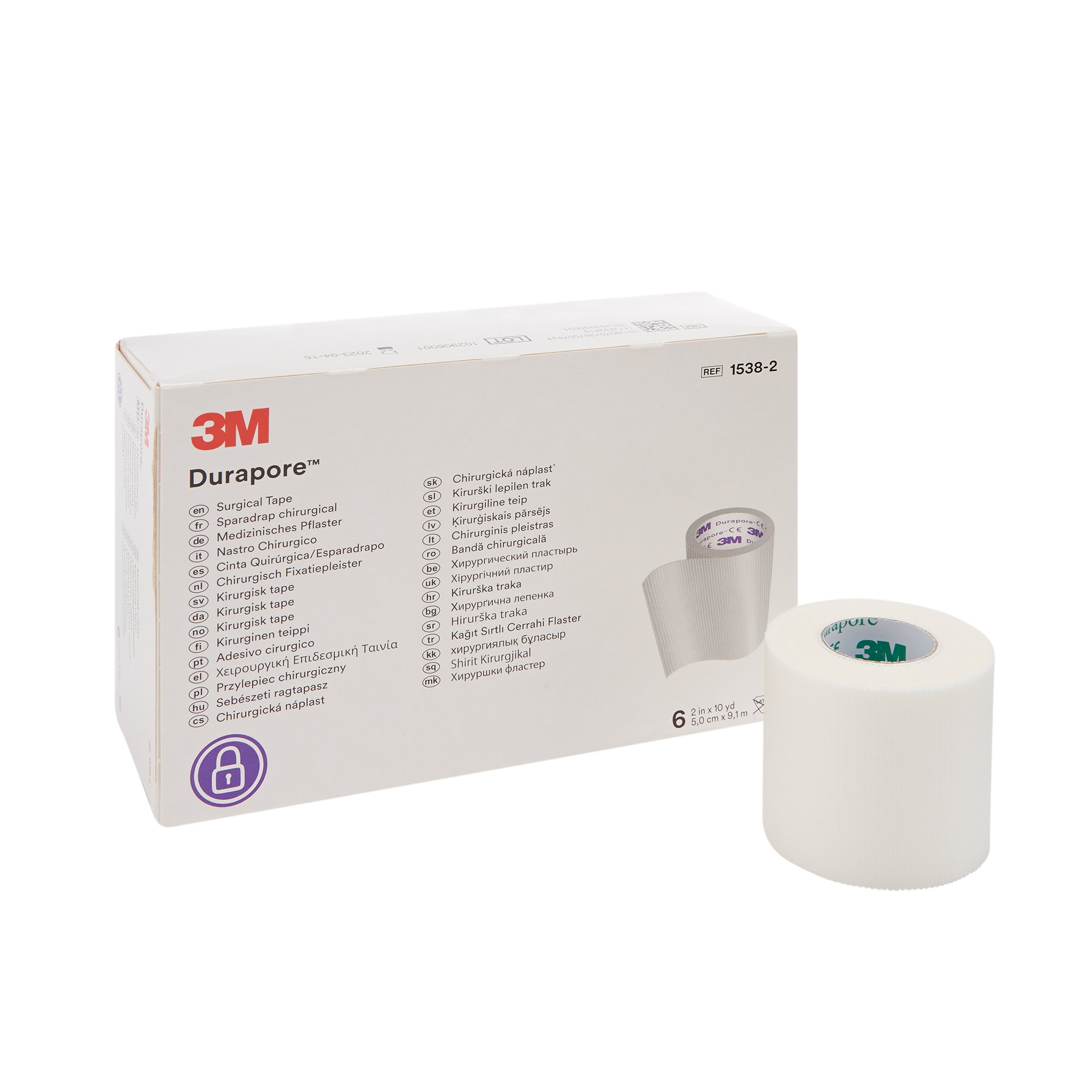 3M Durapore Silk-Like Cloth Medical Tape, 2 Inch x 10 Yard, White MK 5776