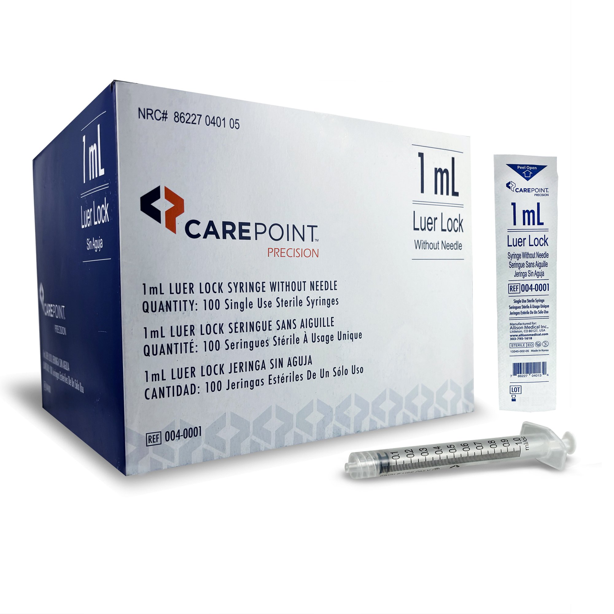 General Purpose Syringe CarePoint 1 mL Luer Lock Tip Without Safety MK 1185564