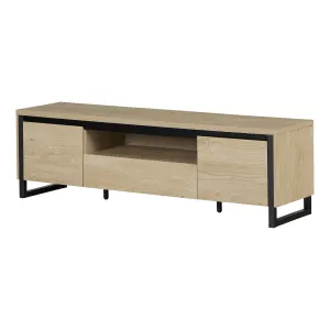 Mueble para televisión con puertas y cajón