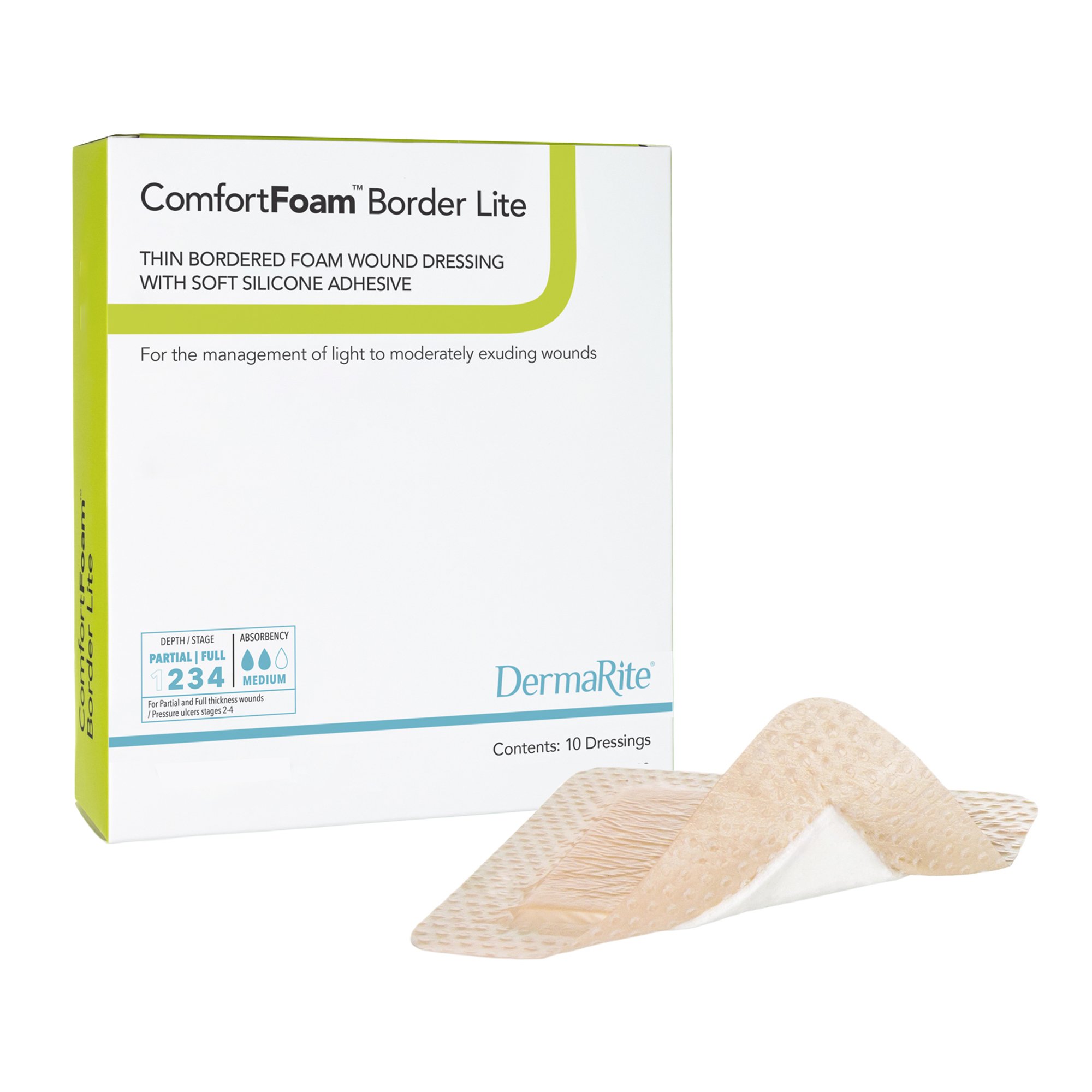 ComfortFoam Border Lite Thin Bordered Foam Wound Dressing, 2 x 2 Inch MK 1003184