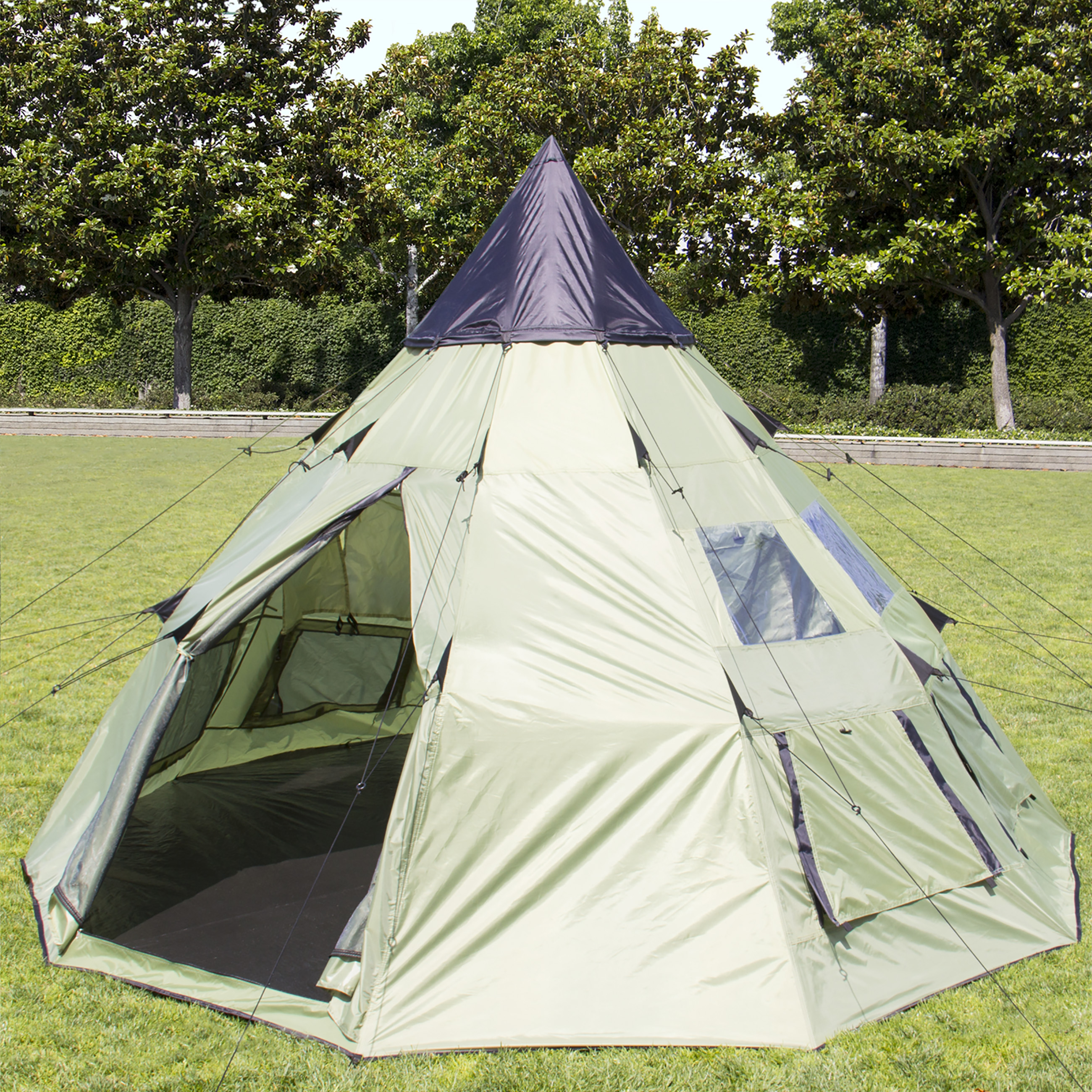 10x10ft 6-Person Teepee Tent - Green