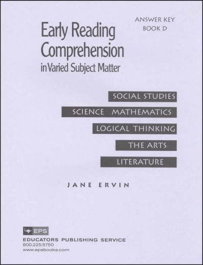 Early Reading Comprehension Bk D Teacher Key