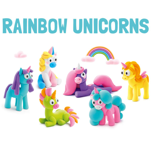 Hey Clay Rainbow Unicorns Air-Dry Modeling Set | Fat Brain Toys