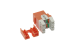Cat5E RJ45 110 Type 180° Keystone Jack Orange