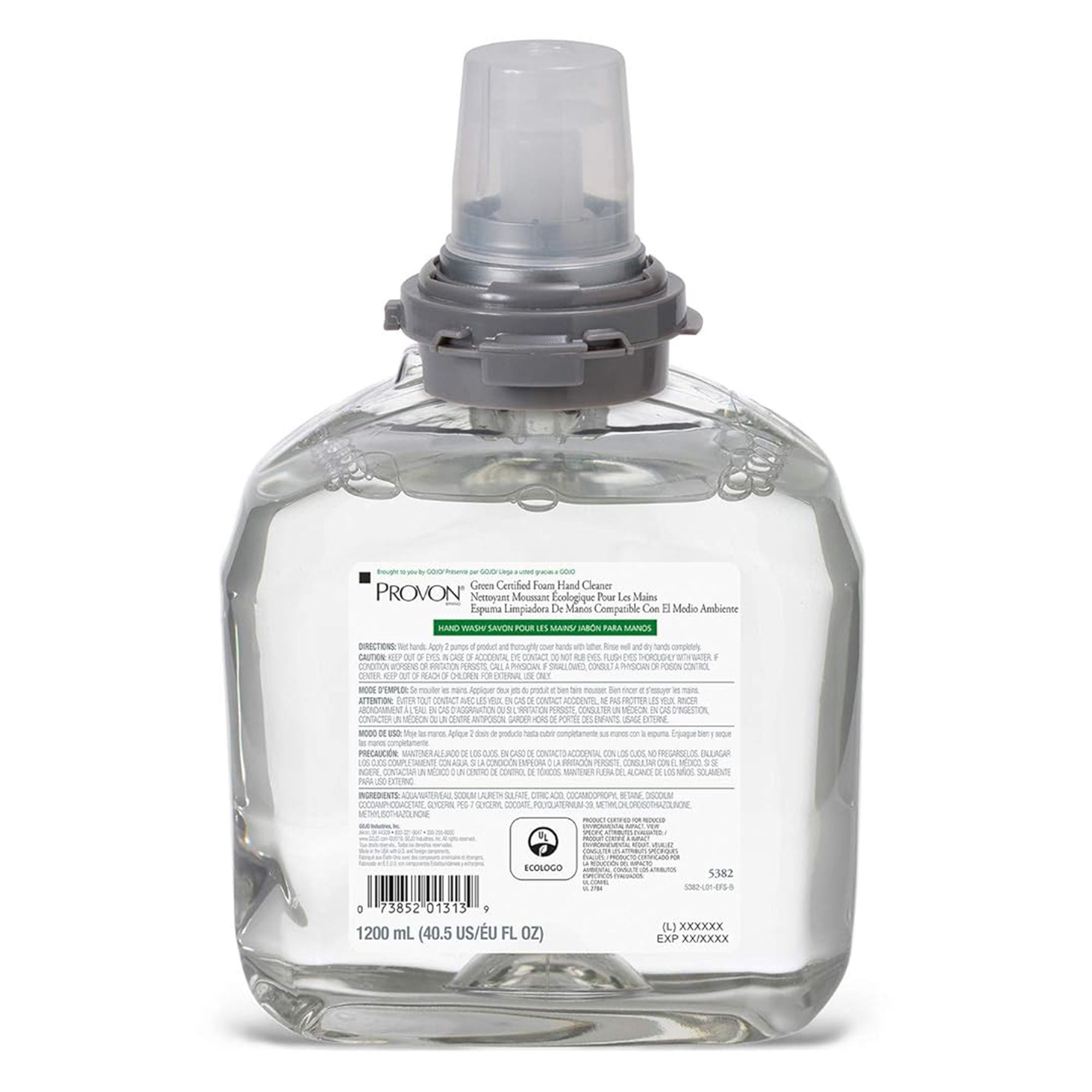 Provon Foaming Hand Cleaner, 1,200 mL Dispenser Refill Bottle Unscented MK 720755