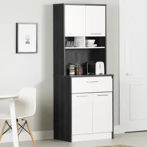 Pantry Cabinet with Microwave Hutch