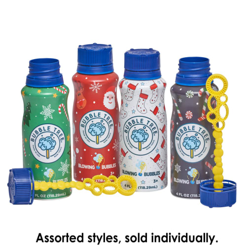 Bubble Tree Christmas Bubbles Aluminum Bottle with Bubbles & Wand 4 oz.