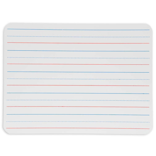 Dry Erase Board 9" x 12" Red & Blue Ruled, 2-Sided