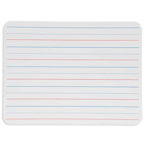 Dry Erase Board 9" x 12" Red & Blue Ruled, 2-Sided