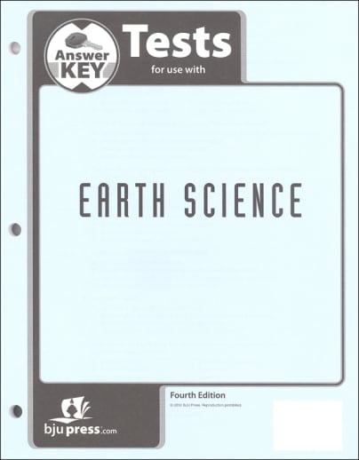 BJU Press Earth Science Tests Answer Key 4th Edition