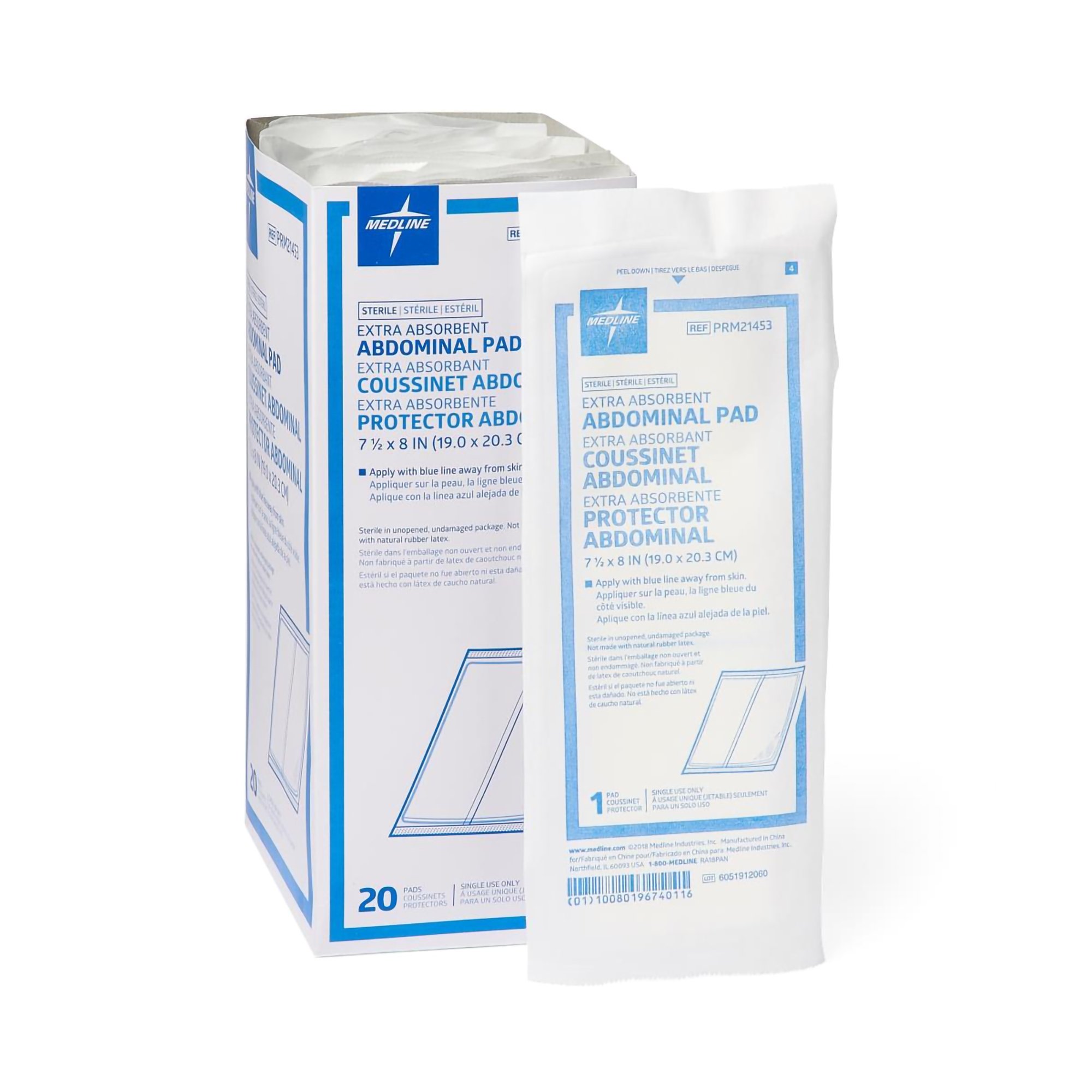Caring Abdominal Pad, 7-1/2 x 8 Inch MK 572282