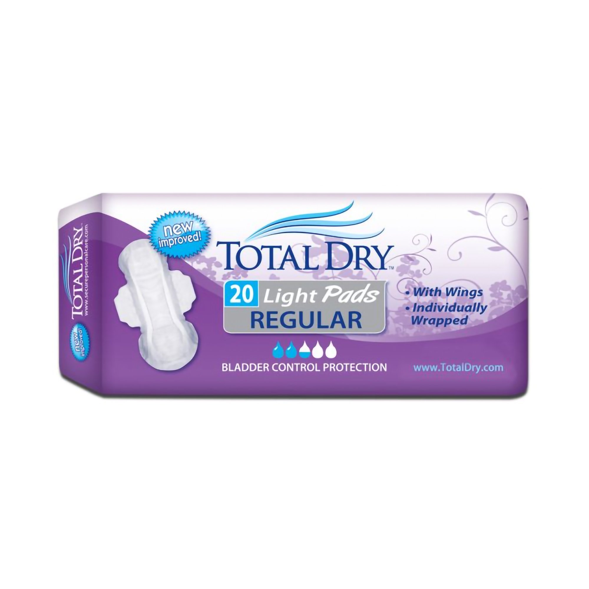 TotalDry Light Absorbency Bladder Control Pad, 11-Inch Length MK 975703