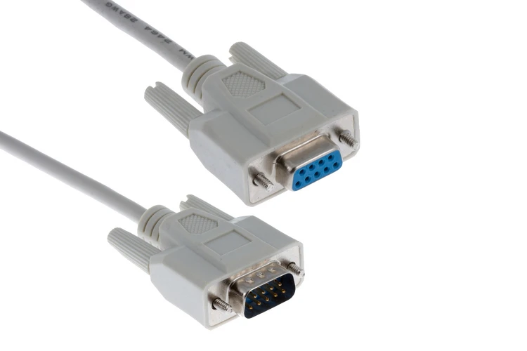 DB9 Male to Female Serial Extension Cable, 10ft, Beige