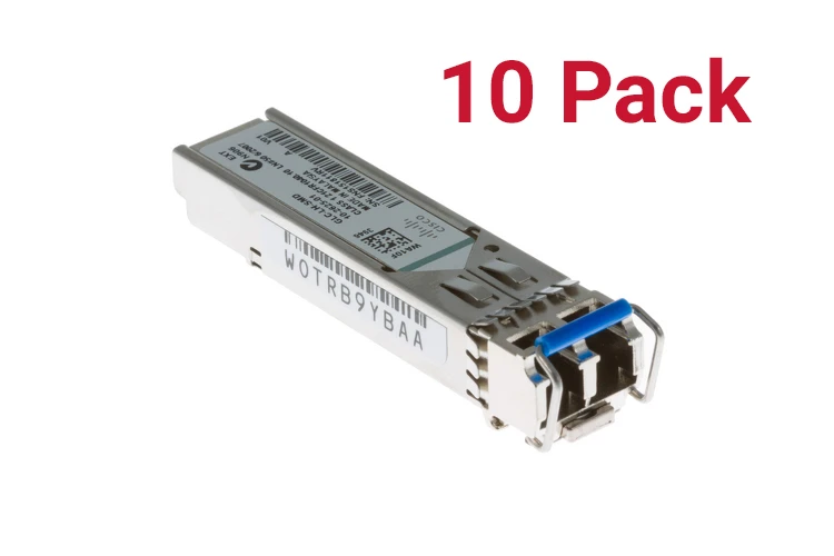 Cisco 1000BASE-LX/LH SFP Module (GLC-LH-SMD), Refurbished, Original, 10 Pack