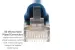 Cat6 Shielded Ethernet Patch Cable, Half-moon Boot, 2 ft, Blue