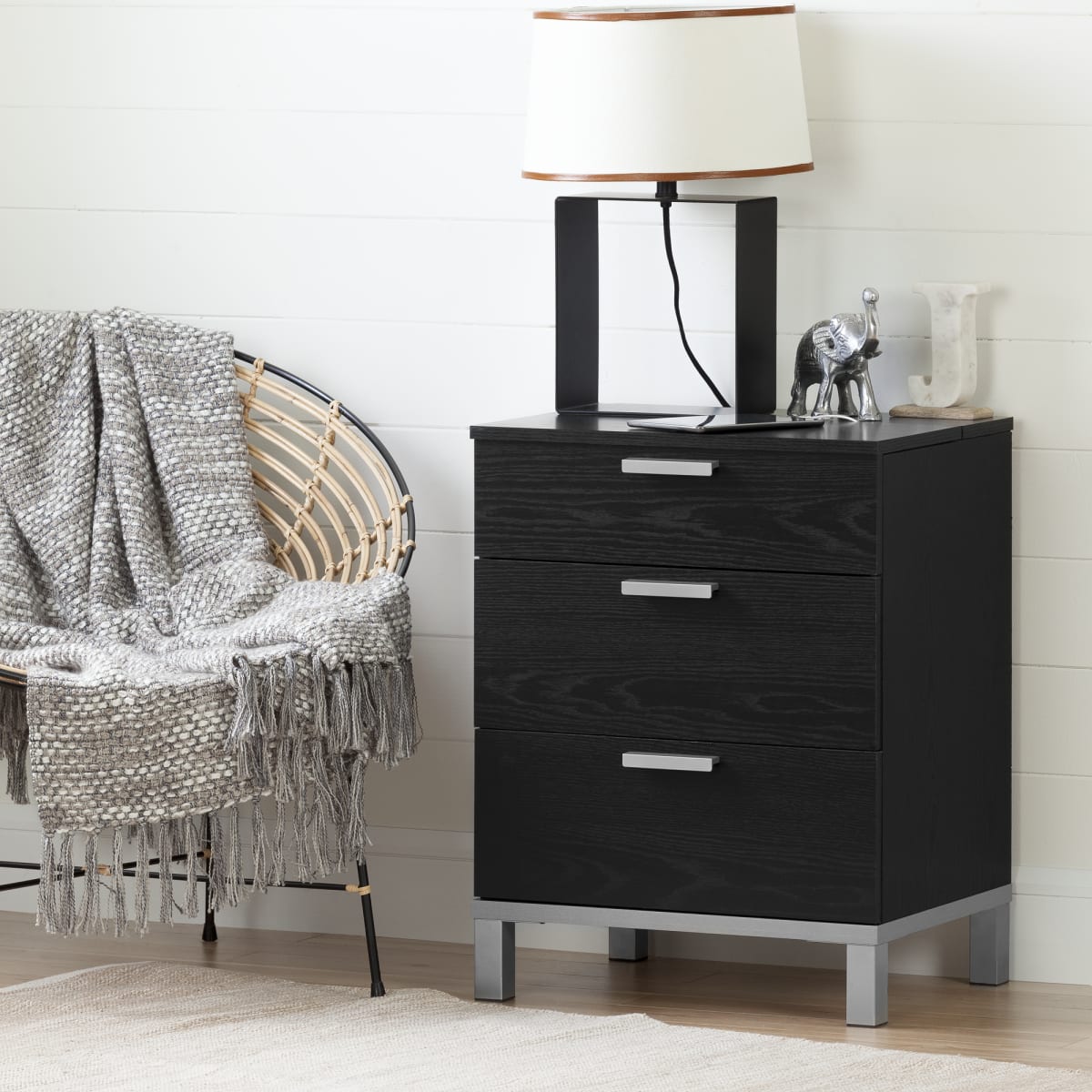 south shore nightstand black