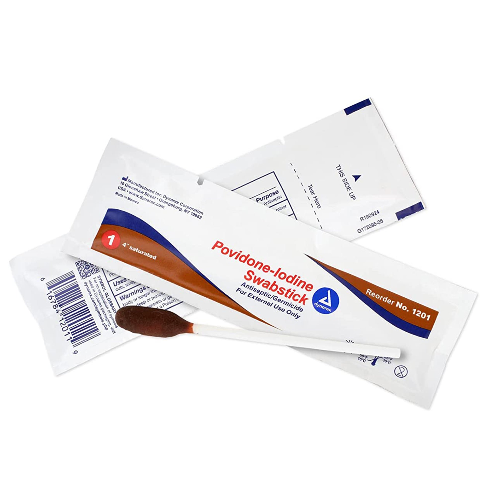 dynarex Povidone Iodine Impregnated Swabstick MK DYN-1201