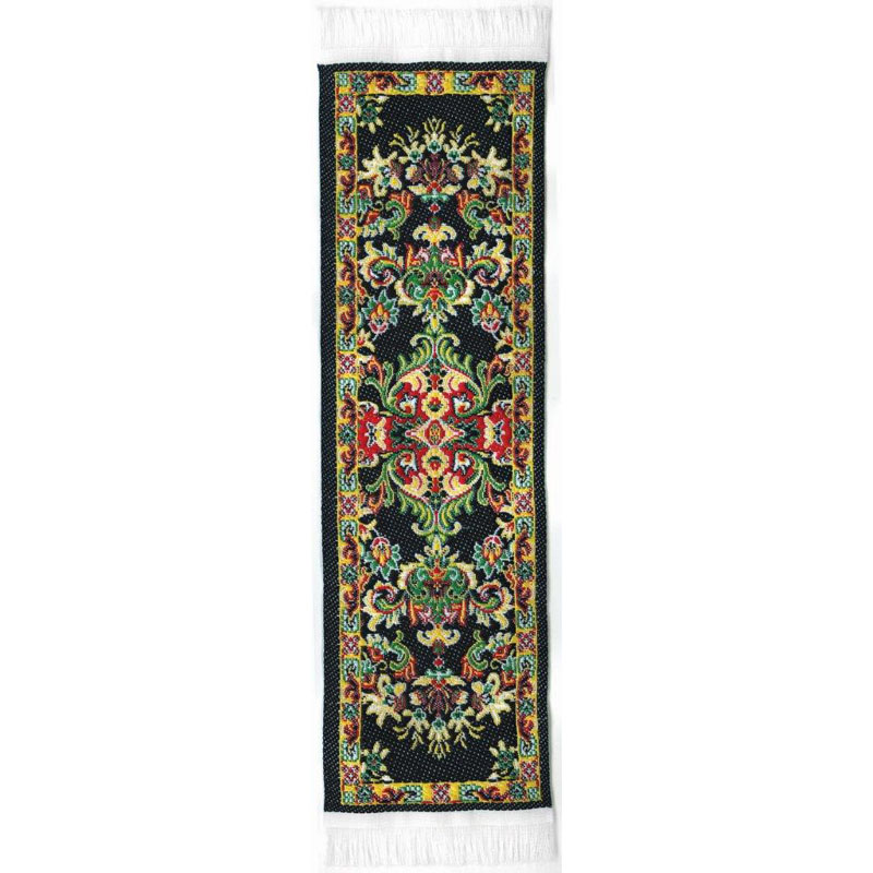Oriental Carpet Woven Fabric Bookmark - Black Australia