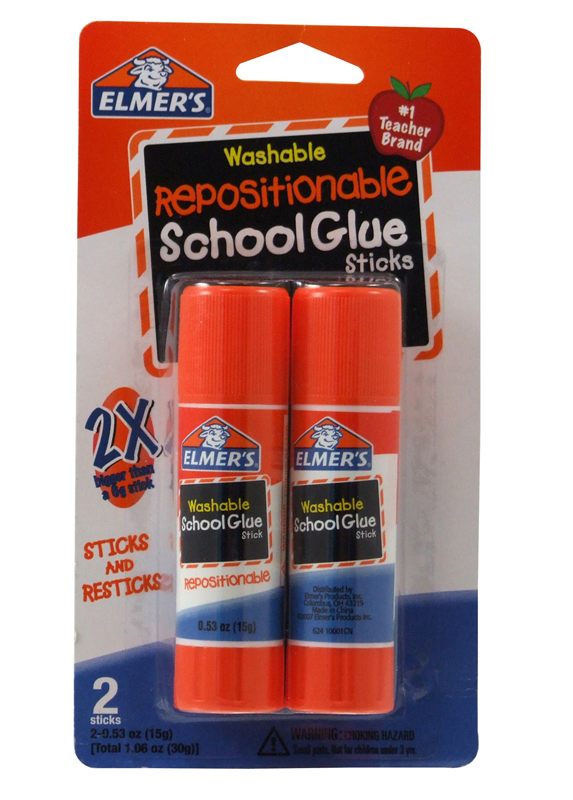 Elmer's Repositionable School Glue Sticks - 2 pack, 0.53 oz