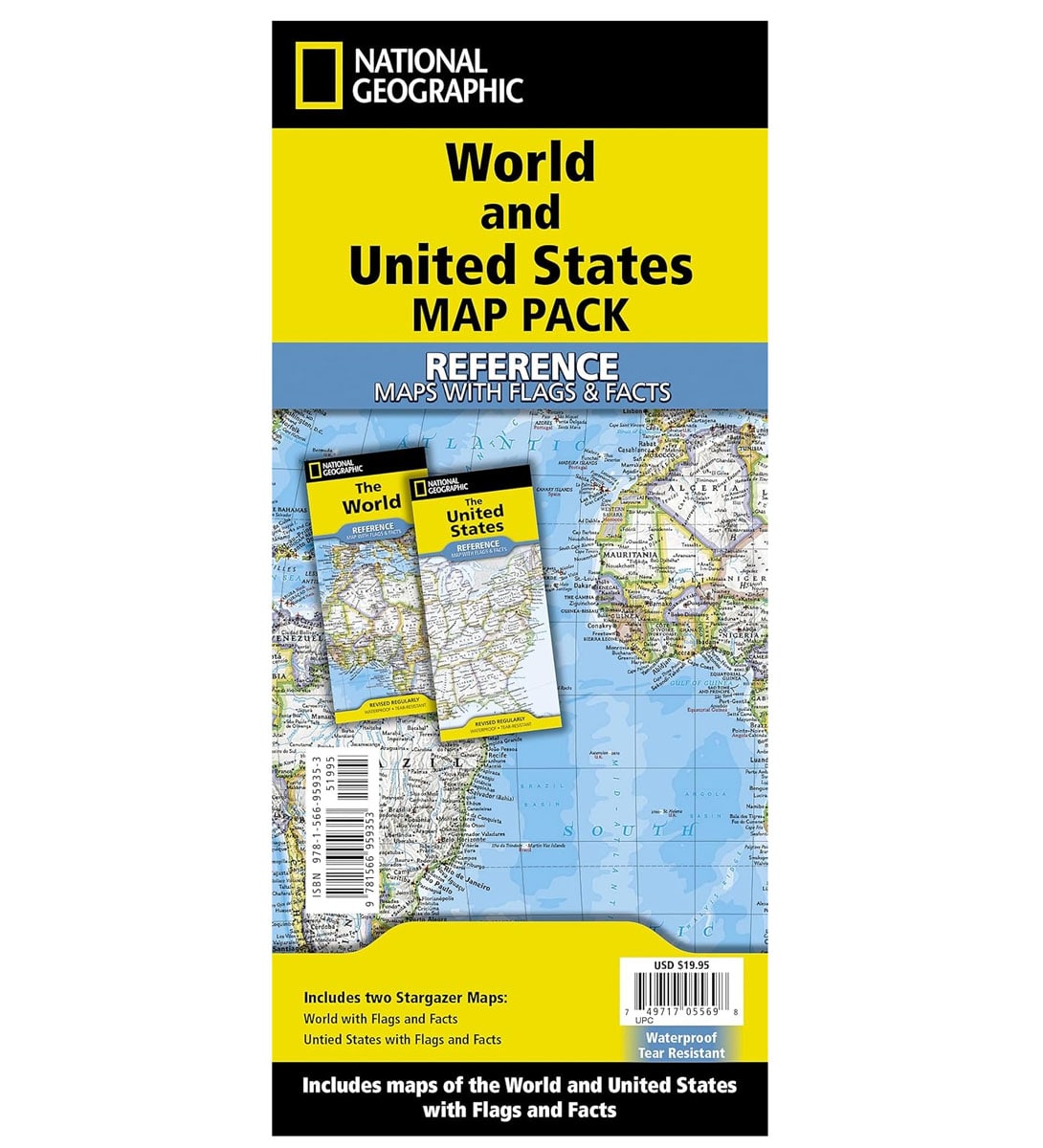 World and United States Map Pack Bundle (folded)