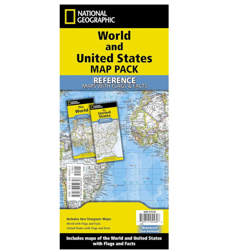 World and United States Map Pack Bundle (folded)
