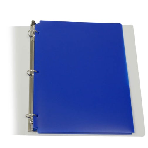 Two-Pocket Poly Portfolio Blue with 3 Hole Punch