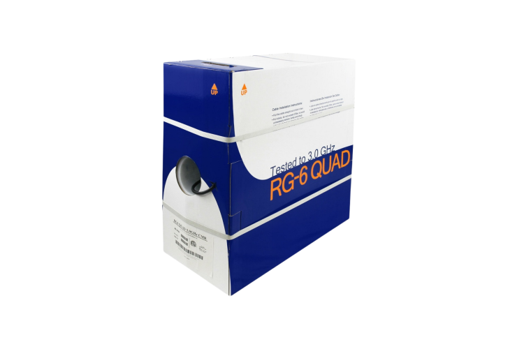 1000Ft RG6 CMR CCS Quad Shield Coax Cable Black